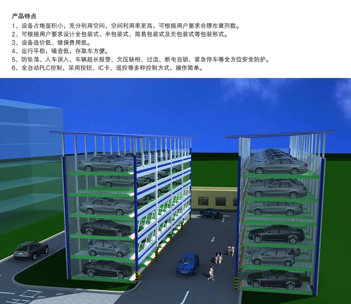 機械式車庫PSH6六層升降橫移立體停車產品特點.jpg
